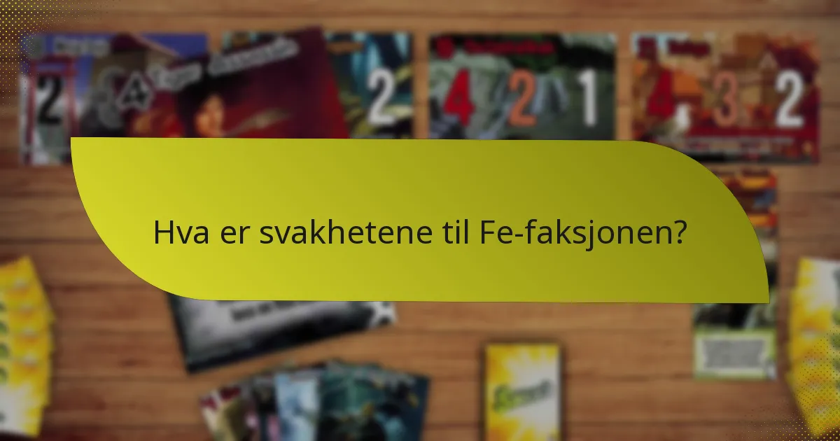 Hva er svakhetene til Fe-faksjonen?