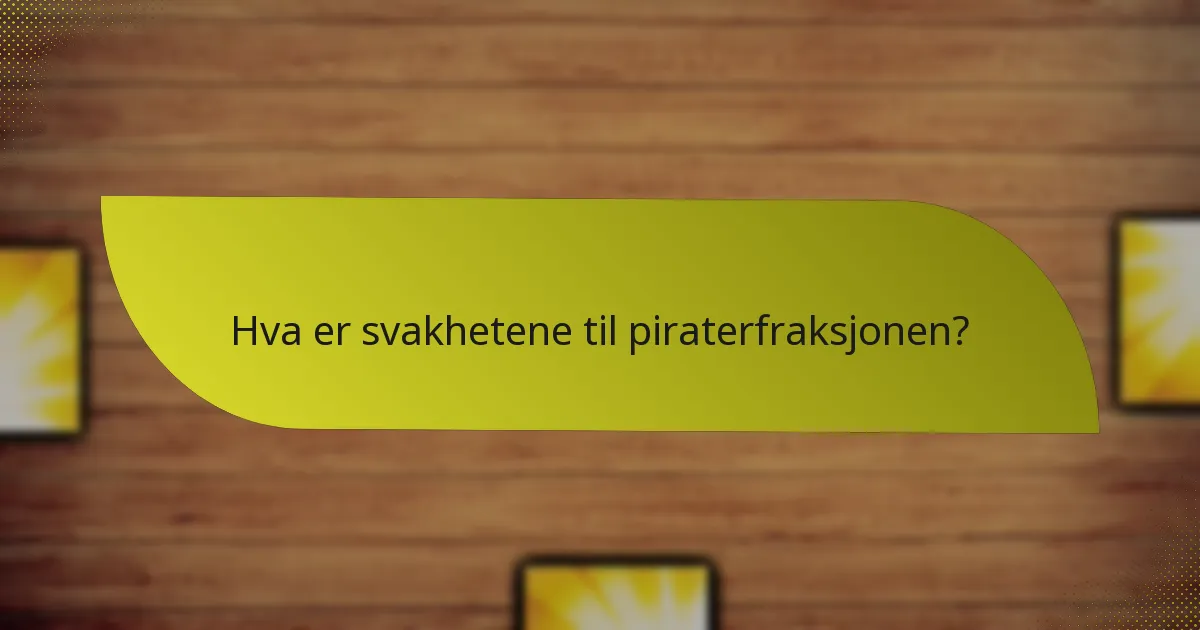 Hva er svakhetene til piraterfraksjonen?