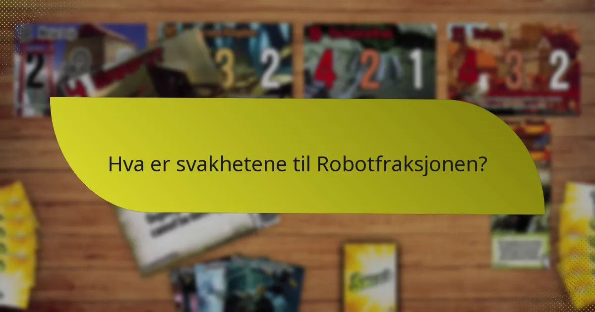 Hva er svakhetene til Robotfraksjonen?