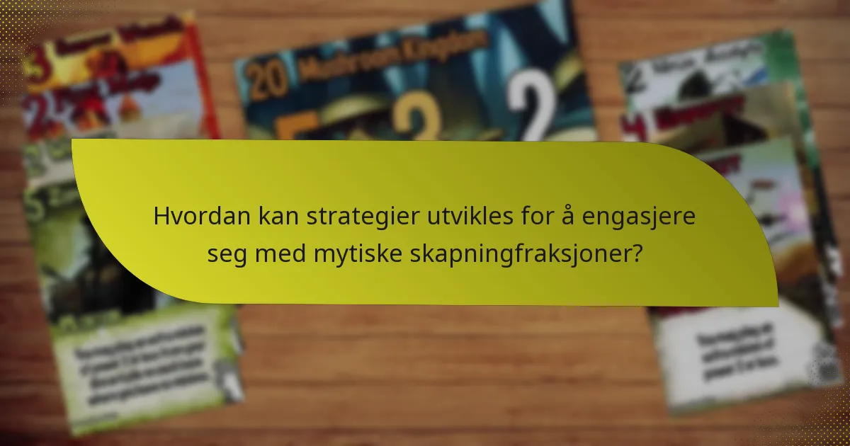 Hvordan kan strategier utvikles for å engasjere seg med mytiske skapningfraksjoner?