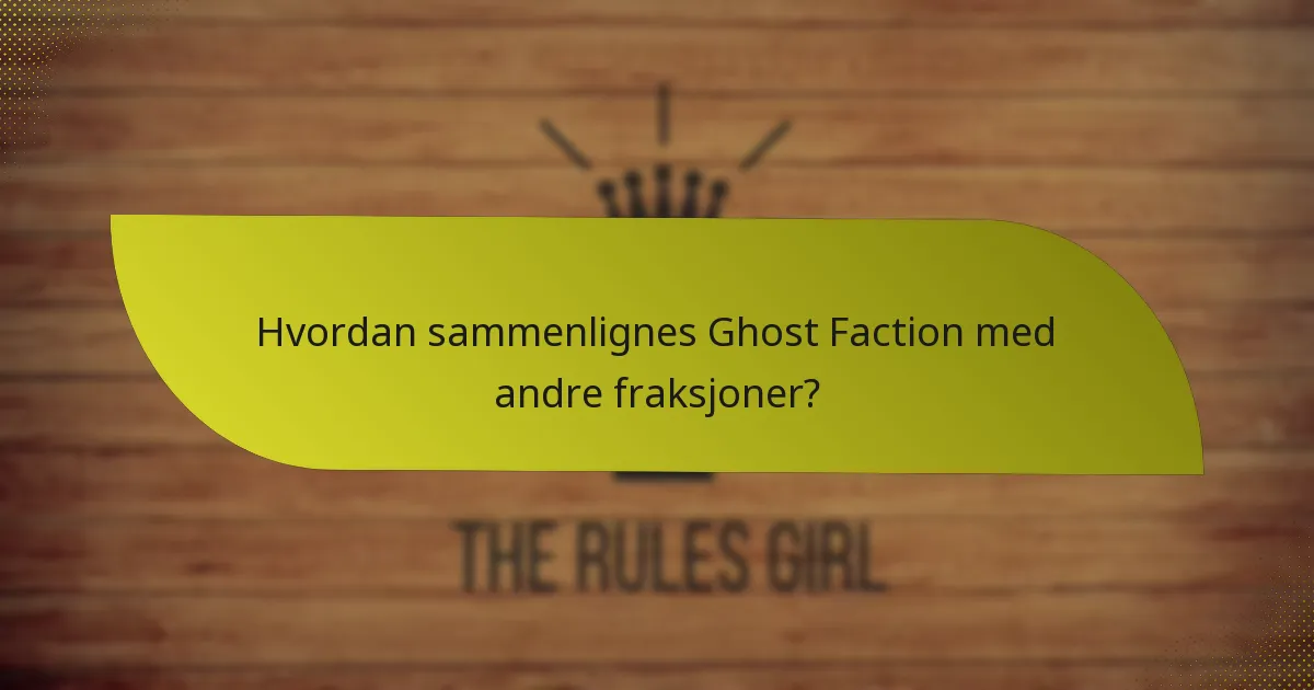 Hvordan sammenlignes Ghost Faction med andre fraksjoner?