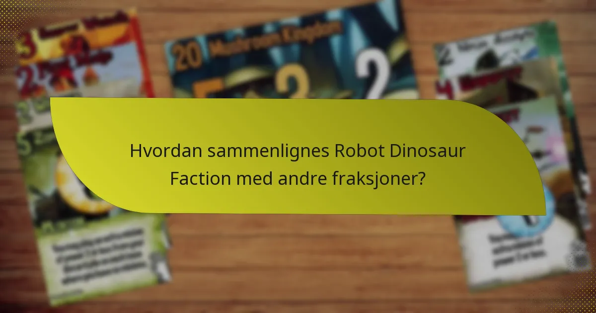 Hvordan sammenlignes Robot Dinosaur Faction med andre fraksjoner?