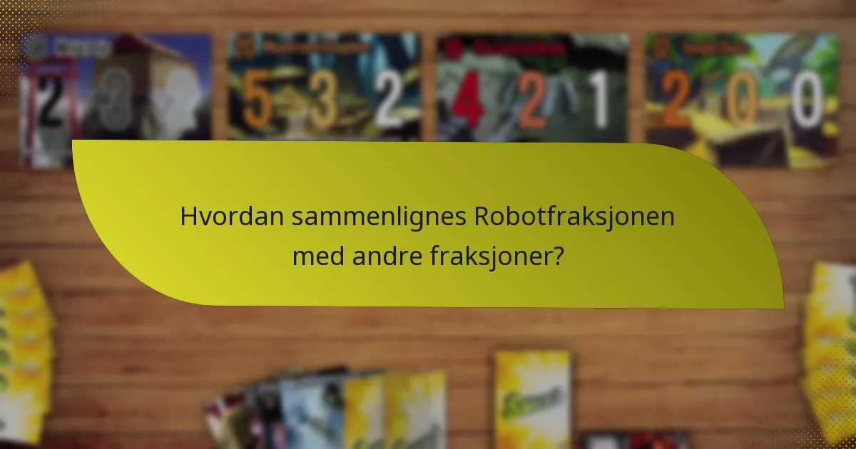 Hvordan sammenlignes Robotfraksjonen med andre fraksjoner?