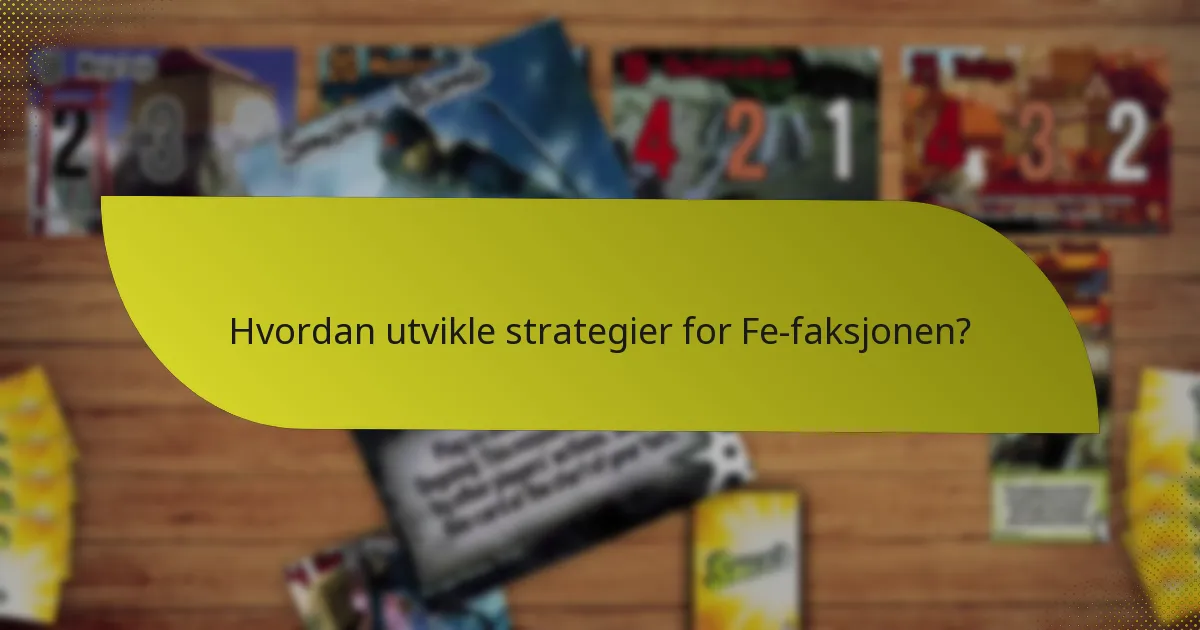 Hvordan utvikle strategier for Fe-faksjonen?